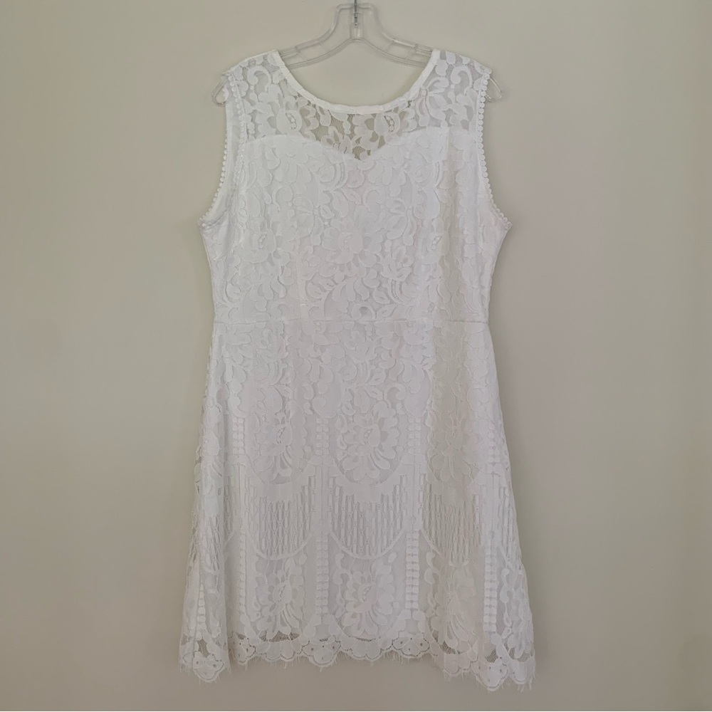 Mslg Round Neck V-Back Wedding Guest Floral Lace A Line Dress NEW - Picture 4 of 14